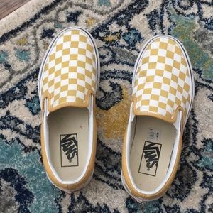 vans checkerboard mustard